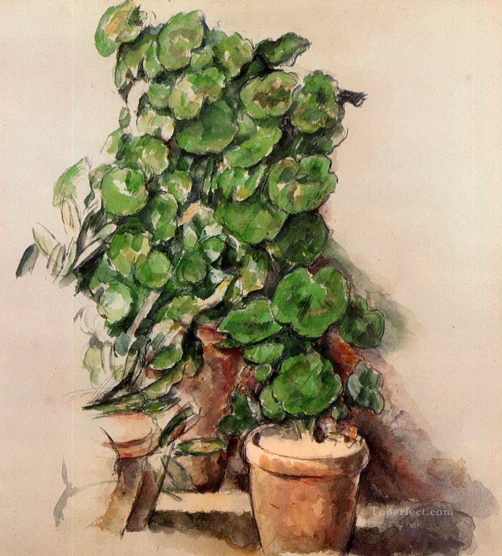 Pots of Geraniums Paul Cezanne Oil Paintings